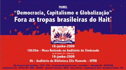 Sindicato dos Bancários promove painel sobre a presença das Tropas brasileiras no Haiti nesta quinta-feira (18/6)