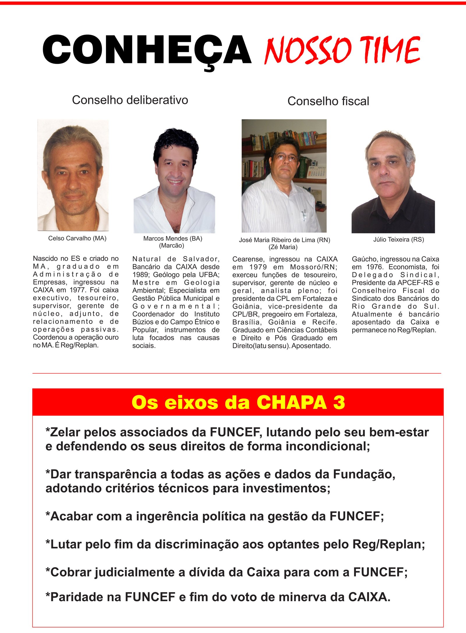 Sindicato apoia a Chapa 3 para as eleições da FUNCEF